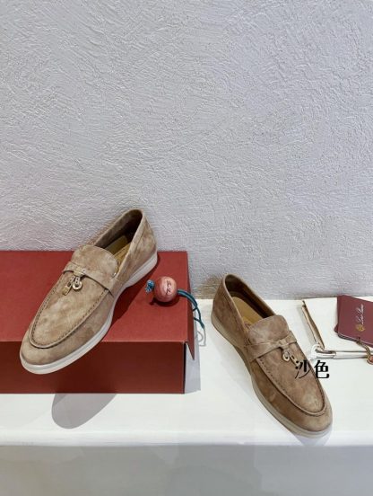  Loro Piana Summer Charms Walk Moccasin Women's Suede Loafer #3129 - Image 8