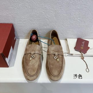 Replica Loro Piana Summer Charms Walk Moccasin Women's Suede Loafer #3129