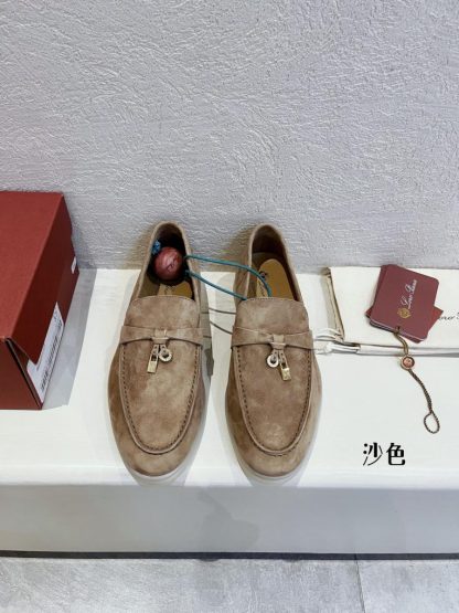 Replica Loro Piana Summer Charms Walk Moccasin Women's Suede Loafer #3129