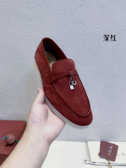  Loro Piana Summer Charms Walk Moccasin Women's Suede Loafer #3132 - Image 7