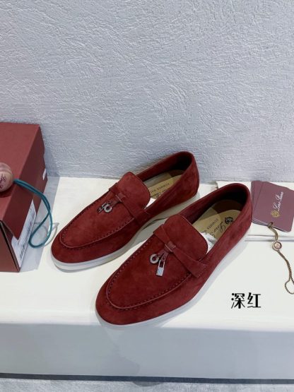 Loro Piana Summer Charms Walk Moccasin Women's Suede Loafer #3132 - Image 3