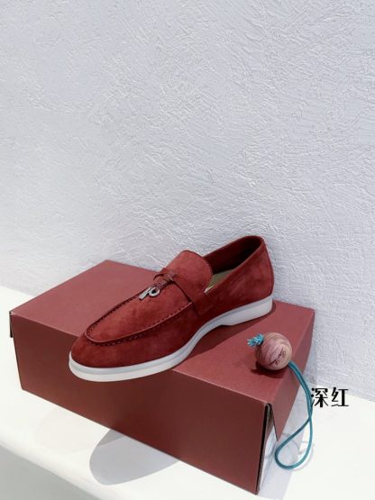 Loro Piana Summer Charms Walk Moccasin Women's Suede Loafer #3132 - Image 4
