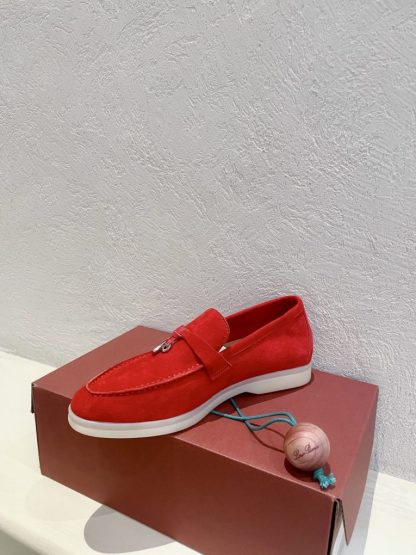  Loro Piana Summer Charms Walk Moccasin Women's Suede Loafer #3131 - Image 5