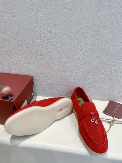  Loro Piana Summer Charms Walk Moccasin Women's Suede Loafer #3131 - Image 7