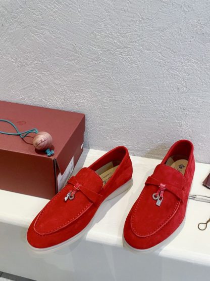  Loro Piana Summer Charms Walk Moccasin Women's Suede Loafer #3131 - Image 3