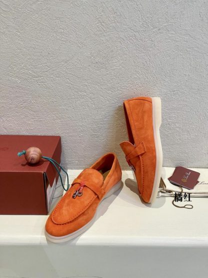  Loro Piana Summer Charms Walk Moccasin Women's Suede Loafer #3130 - Image 2
