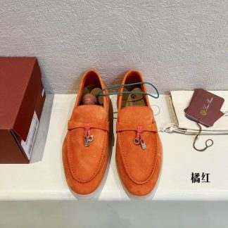 Replica Loro Piana Summer Charms Walk Moccasin Women's Suede Loafer #3130