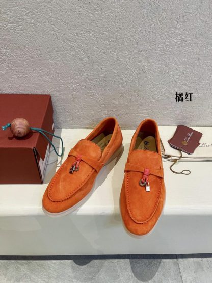  Loro Piana Summer Charms Walk Moccasin Women's Suede Loafer #3130 - Image 3
