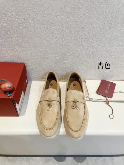 Replica Loro Piana Summer Charms Walk Moccasin Women's Suede Loafer #3128