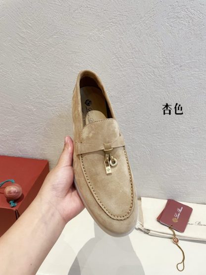  Loro Piana Summer Charms Walk Moccasin Women's Suede Loafer #3128 - Image 3