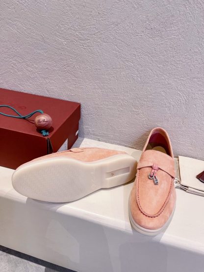  Loro Piana Summer Charms Walk Moccasin Women's Suede Loafer #3125 - Image 4