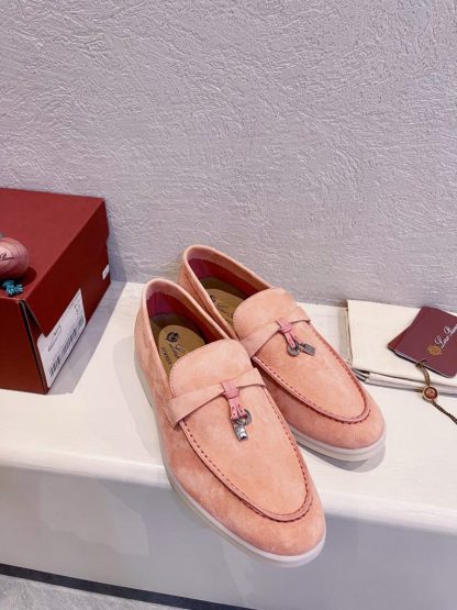  Loro Piana Summer Charms Walk Moccasin Women's Suede Loafer #3125 - Image 7