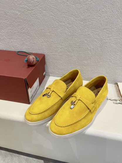 Replica Loro Piana Summer Charms Walk Moccasin Women's Suede Loafer #3124
