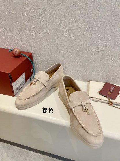  Loro Piana Summer Charms Walk Moccasin Women's Suede Loafer #3127 - Image 8