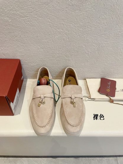 Replica Loro Piana Summer Charms Walk Moccasin Women's Suede Loafer #3127
