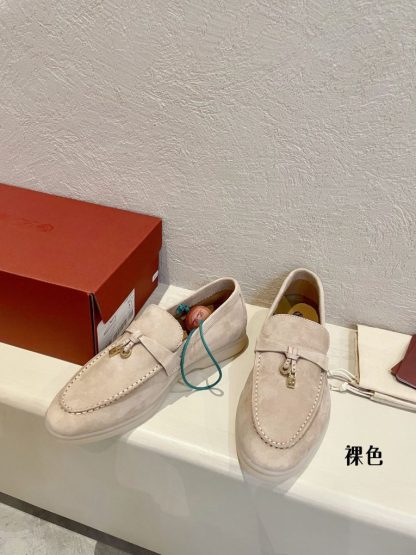  Loro Piana Summer Charms Walk Moccasin Women's Suede Loafer #3127 - Image 9