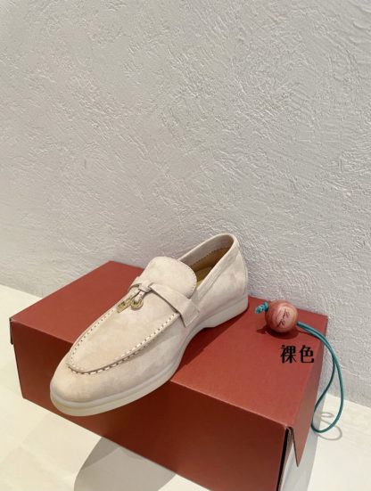  Loro Piana Summer Charms Walk Moccasin Women's Suede Loafer #3127 - Image 5