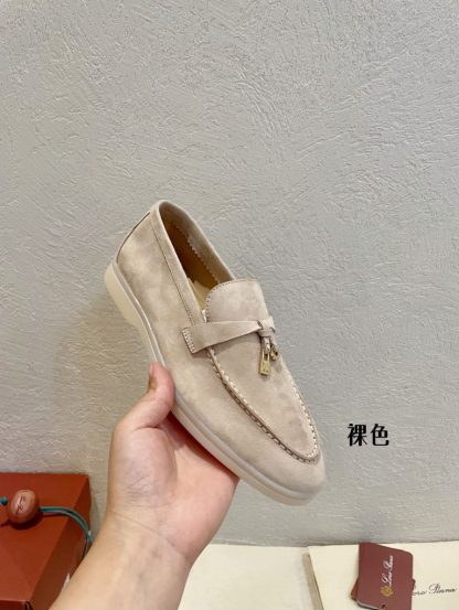  Loro Piana Summer Charms Walk Moccasin Women's Suede Loafer #3127 - Image 6