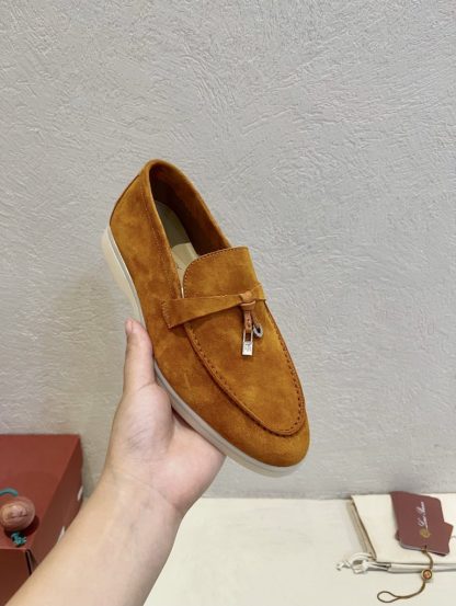  Loro Piana Summer Charms Walk Moccasin Women's Suede Loafer #3133 - Image 5