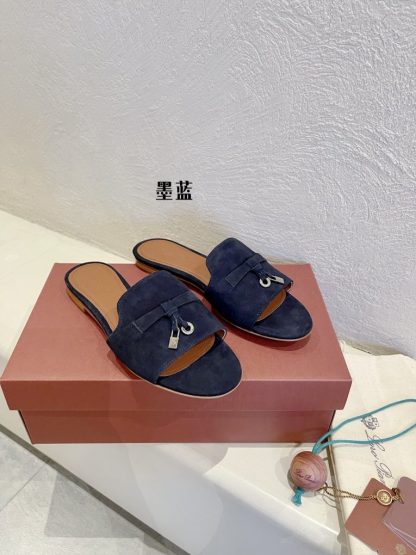  Loro Piana Summer Charms Sandal Women's Slippers Suede Goatskin #3211 - Image 3