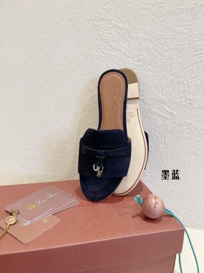  Loro Piana Summer Charms Sandal Women's Slippers Suede Goatskin #3211 - Image 4