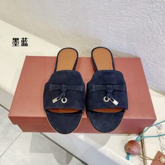 Replica Loro Piana Summer Charms Sandal Women's Slippers Suede Goatskin #3211