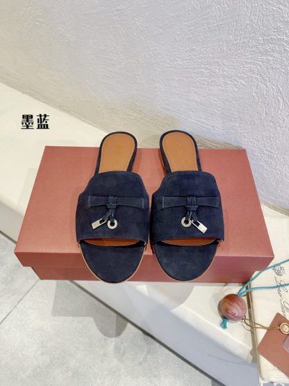 Replica Loro Piana Summer Charms Sandal Women's Slippers Suede Goatskin #3211