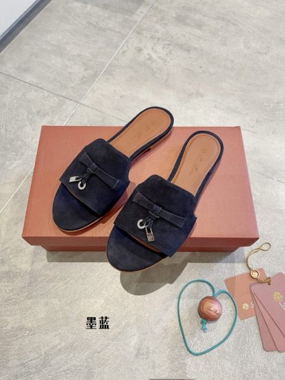  Loro Piana Summer Charms Sandal Women's Slippers Suede Goatskin #3211 - Image 6