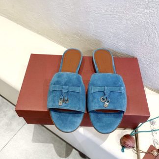 Replica Loro Piana Summer Charms Sandal Women's Slippers Suede Goatskin #3212