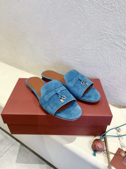  Loro Piana Summer Charms Sandal Women's Slippers Suede Goatskin #3212 - Image 3