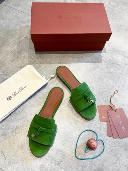  Loro Piana Summer Charms Sandal Women's Slippers Suede Goatskin #3210 - Image 3