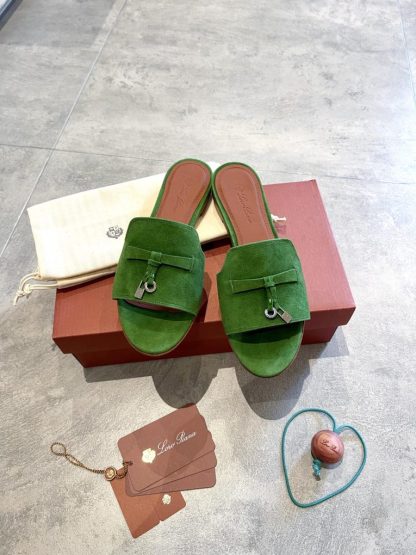  Loro Piana Summer Charms Sandal Women's Slippers Suede Goatskin #3210 - Image 4