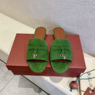 Replica Loro Piana Summer Charms Sandal Women's Slippers Suede Goatskin #3210
