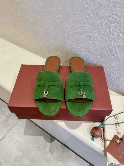 Replica Loro Piana Summer Charms Sandal Women's Slippers Suede Goatskin #3210