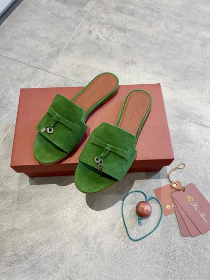  Loro Piana Summer Charms Sandal Women's Slippers Suede Goatskin #3210 - Image 5