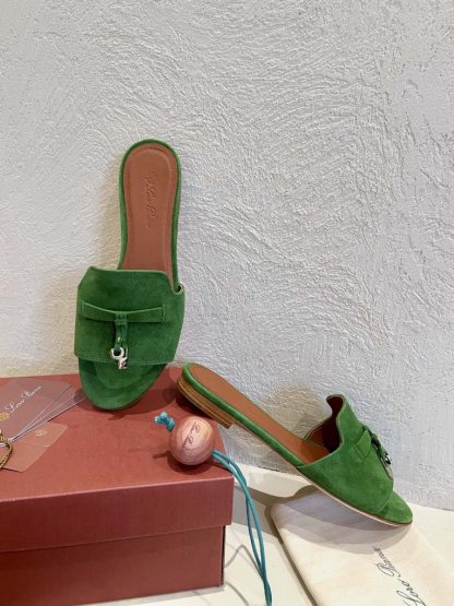  Loro Piana Summer Charms Sandal Women's Slippers Suede Goatskin #3210 - Image 7
