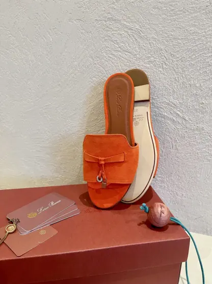 Loro Piana Summer Charms Sandal Women's Slippers Suede Goatskin #3209 - Image 3