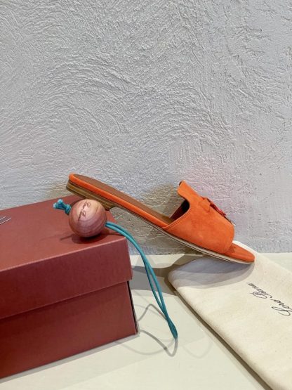  Loro Piana Summer Charms Sandal Women's Slippers Suede Goatskin #3209 - Image 5