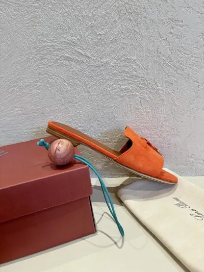  Loro Piana Summer Charms Sandal Women's Slippers Suede Goatskin #3209 - Image 5