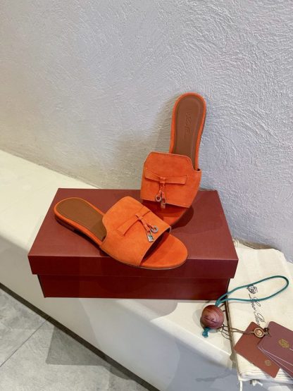  Loro Piana Summer Charms Sandal Women's Slippers Suede Goatskin #3209 - Image 6