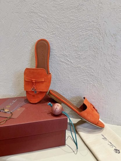  Loro Piana Summer Charms Sandal Women's Slippers Suede Goatskin #3209 - Image 2