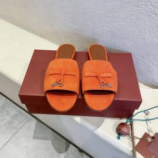 Replica Loro Piana Summer Charms Sandal Women's Slippers Suede Goatskin #3209