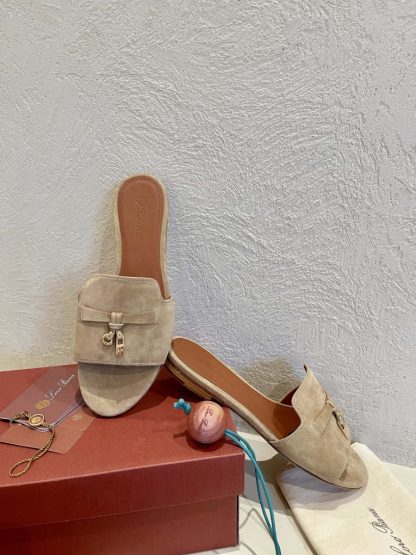  Loro Piana Summer Charms Sandal Women's Slippers Suede Goatskin #3208 - Image 3