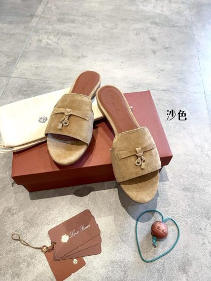  Loro Piana Summer Charms Sandal Women's Slippers Suede Goatskin #3208 - Image 8