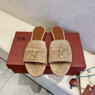Replica Loro Piana Summer Charms Sandal Women's Slippers Suede Goatskin #3208