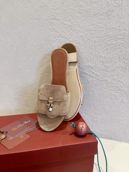  Loro Piana Summer Charms Sandal Women's Slippers Suede Goatskin #3208 - Image 5