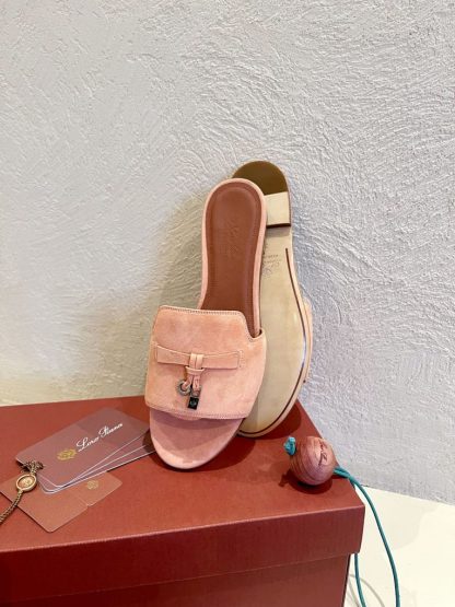  Loro Piana Summer Charms Sandal Women's Slippers Suede Goatskin #3207 - Image 2