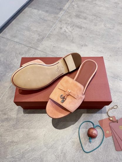  Loro Piana Summer Charms Sandal Women's Slippers Suede Goatskin #3207 - Image 3