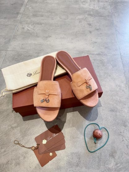  Loro Piana Summer Charms Sandal Women's Slippers Suede Goatskin #3207 - Image 6