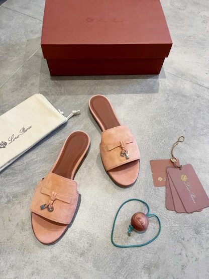  Loro Piana Summer Charms Sandal Women's Slippers Suede Goatskin #3207 - Image 7